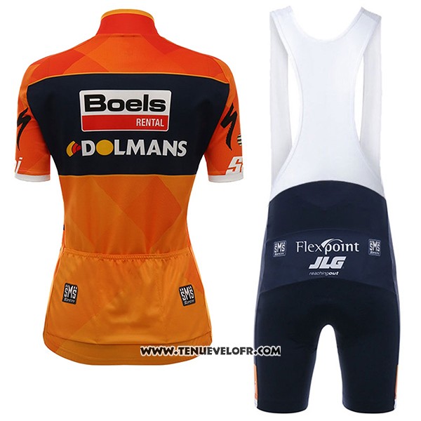 2017 Maillot Ciclismo Femme Damen Boels Dolmans Orange Manches Courtes et Cuissard